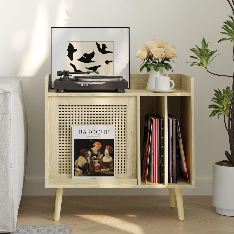 Bay Isle Home™ Record Player Stand With Vinyl Storage | Wayfair added by HELEN SALGADO
