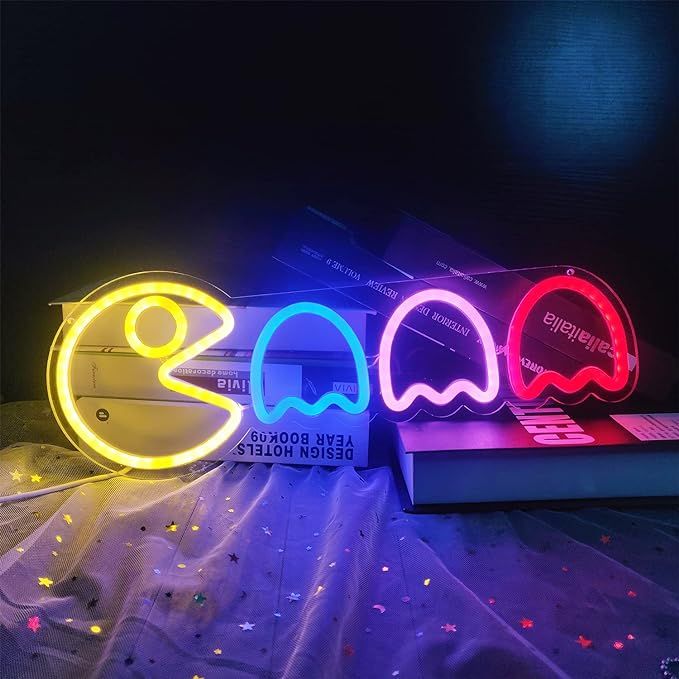 Game Neon Sign Ghost Led Neon Lights Neon Signs for Bedroom Wall 17”x6” Retro Arcade Decor with USB/Switch Ghost Neon light for Gaming Room Man Cave Birthday Halloween Christmas Gift added by Christina Miller