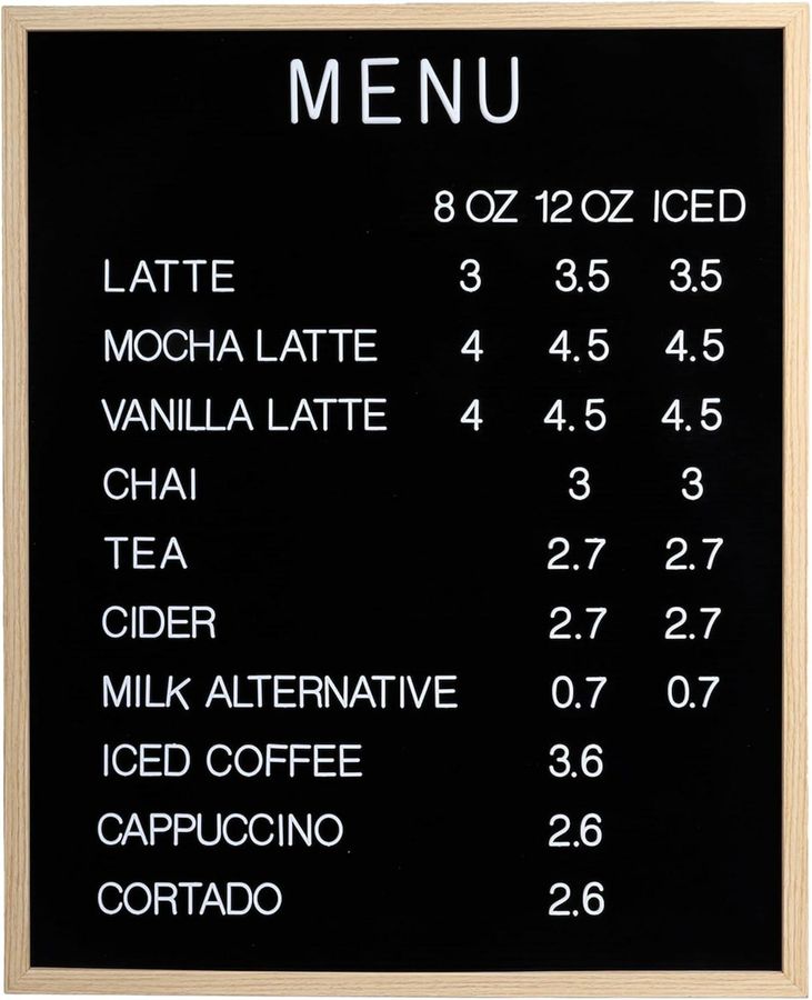Large Letter Board – Premium Menu Board With Letters – Black Felt Letterboard Large With White Plastic Letters - Etsy added by Stephanie Northrop