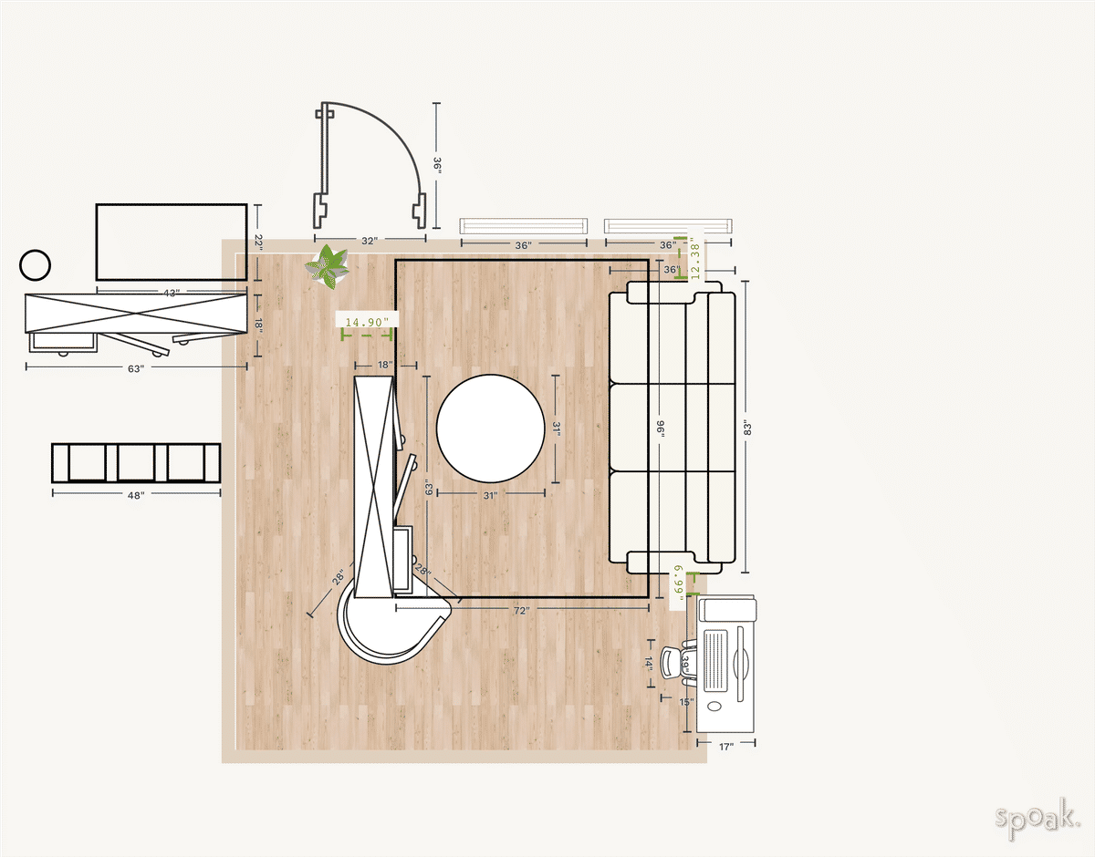 Family Room Plan designed by Jessica Villa