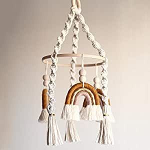 Rainbow Baby Mobile Hanging Macrame Baby Mobile Rainbow Neutral Baby Crib Mobile Kids Room Nursery Decor added by Bethany Ribo