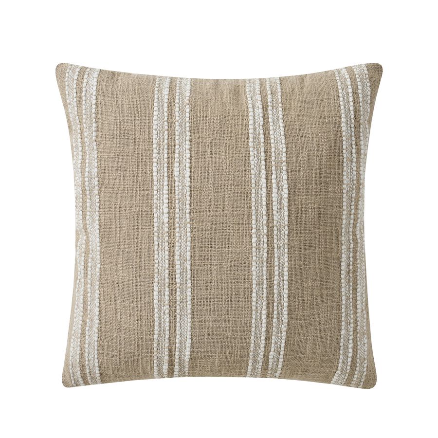 My Texas House 18" x 18" Singa Stripe Taupe Reversible Cotton Slub Decorative Pillow - Walmart.com added by Jada Williams