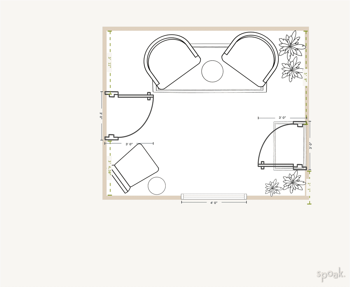 L-Shaped Library Plan designed by Montara Kiss