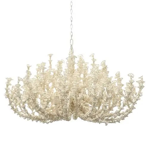 Palecek Seychelles Coastal White Coco Beaded Beachy Chandelier added by Kelly Semerene