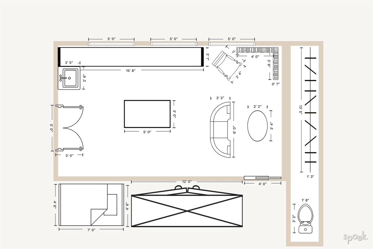 Craft Room Floor Plan designed by Sarah Lougheed-Gill