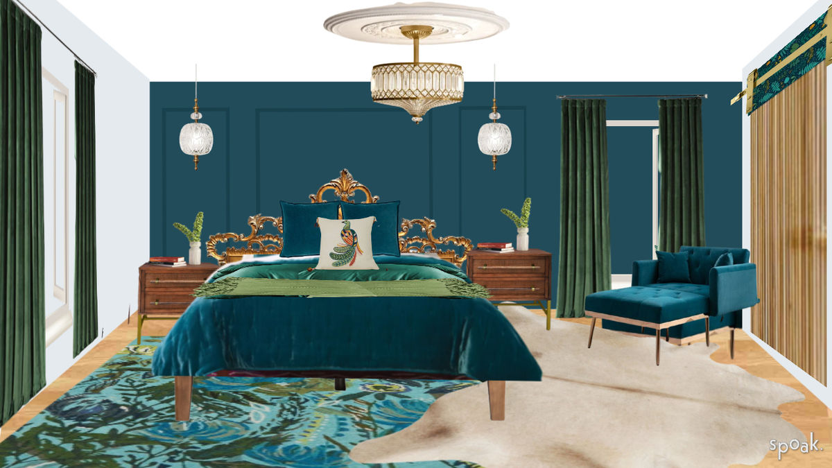 Blue luxury guest bedroom ideas and inspo., image size:1200x675