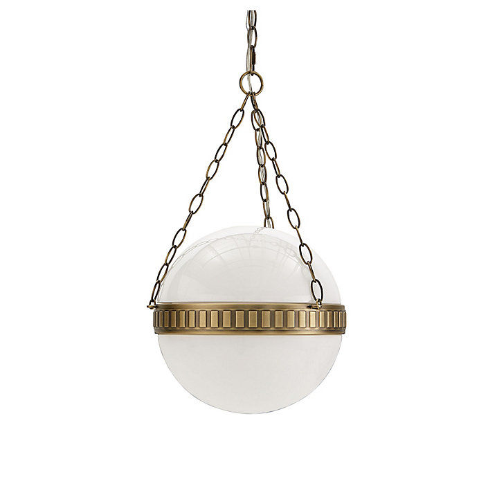 Calhoun Lantern Pendant with Milk Glass Globe & Steel Studded Belt Design added by Sarah Jackson