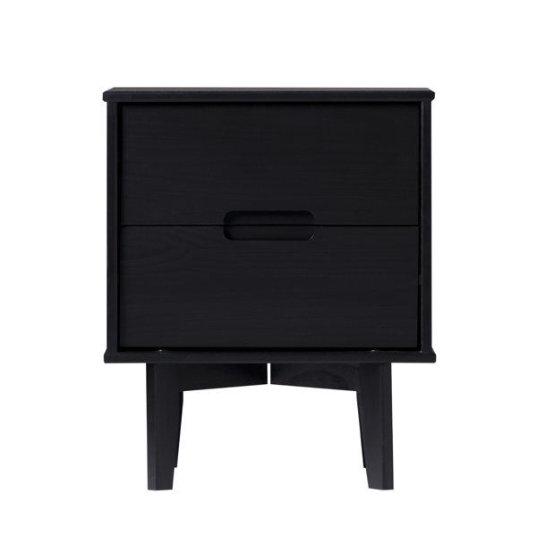 Mags Solid Wood Groove 2-Drawer Nightstand added by sallie tyler