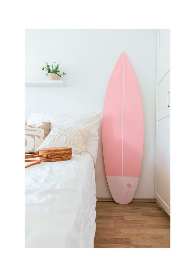 Wooden Decorative Pink Surfboard 180 Cm Vintage Wall Art - Etsy added by Natasha Antonioni