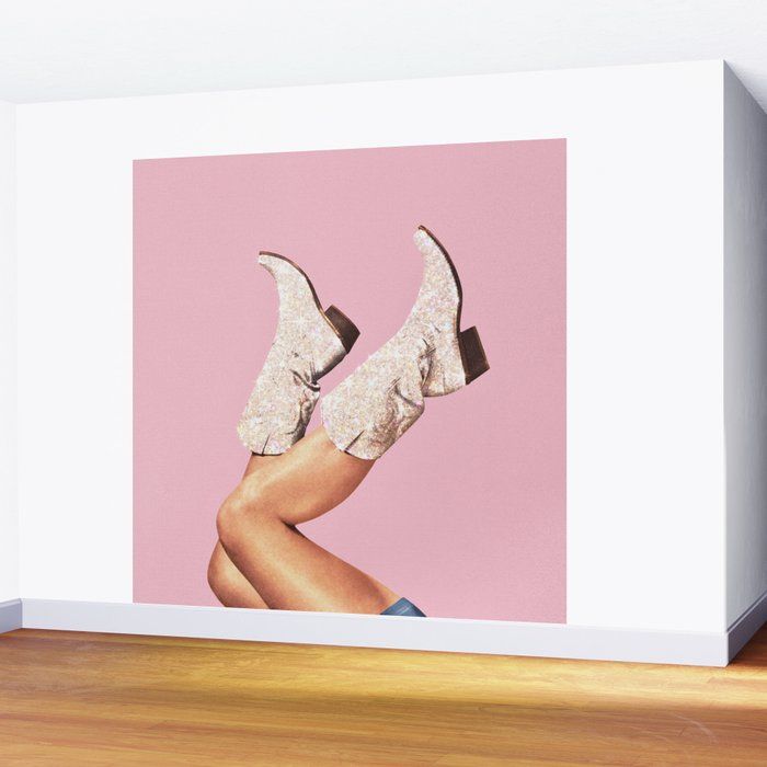 These Boots - Glitter Pink Wall Mural by Vertigo Artography added by Whitney Crutcher