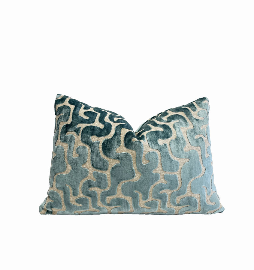 Smithy Home Couture Velvet Maze Lumbar Throw Pillow Cover & Reviews | Wayfair added by Jay C. Lynn Interior Designs, LLC