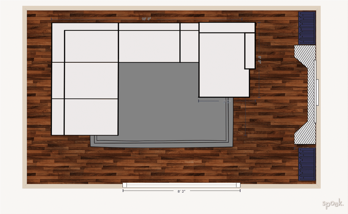 TV Room Layout designed by Robyn Harry