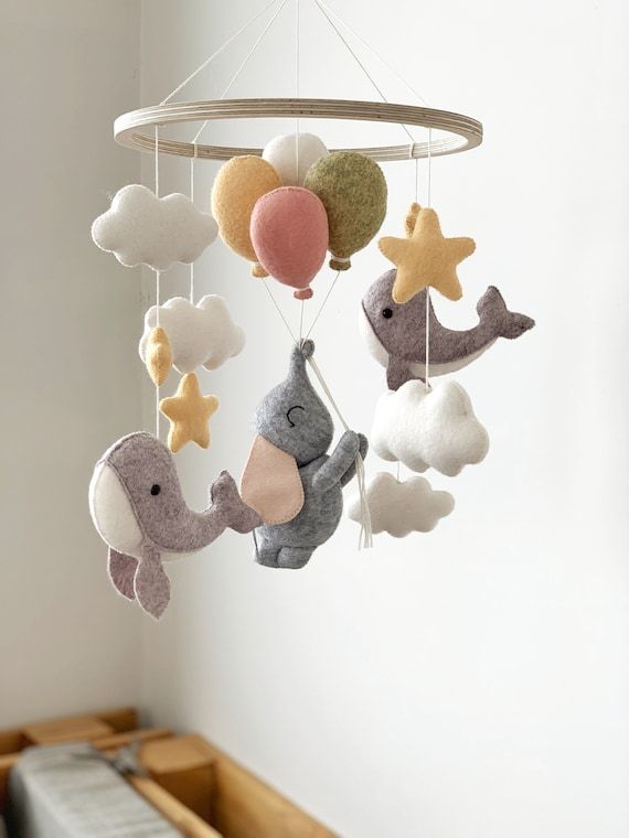 Elephant Baby Mobile Whale Baby Mobile Nursery Decor Felt - Etsy added by Taylor Whittaker