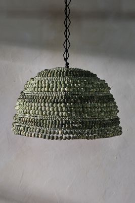 Wood Beaded Chandelier, Dome added by ​Anna Passkiewicz