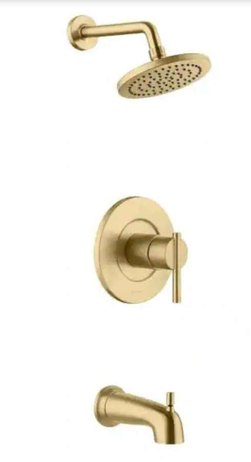 Dorind Single-Handle 1-Spray Tub and Shower Faucet in Matte Gold (Valve Included) added by Spoak Member