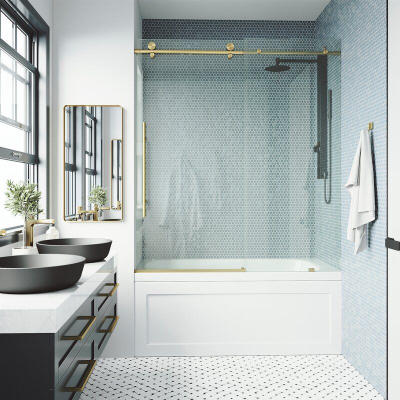 Elan E-Class 56-60" W x 66" H Sliding Frameless Tub Door with 3/8" Clear Glass added by Allison Cray