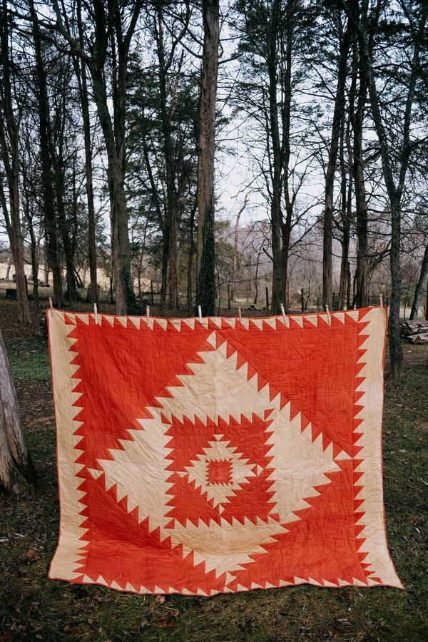 1880s Sawtooth Diamond In A Square Quilt — FOLKLING added by Stacy DeMeester