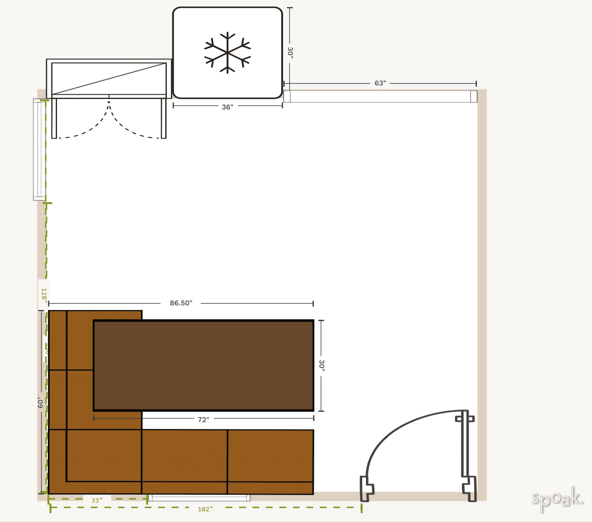 Kitchen Floor Plan designed by Amanda Wyma-Bradley