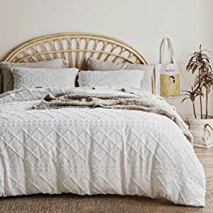 Bedsure Duvet Cover Queen Size - Queen Duvet Cover Set, Boho Bedding Queen for All Seasons, 3 Pieces Embroidery Shabby Chic Home Bedding Duvet Covers (White, Queen, 90x90'') added by Spoak Member