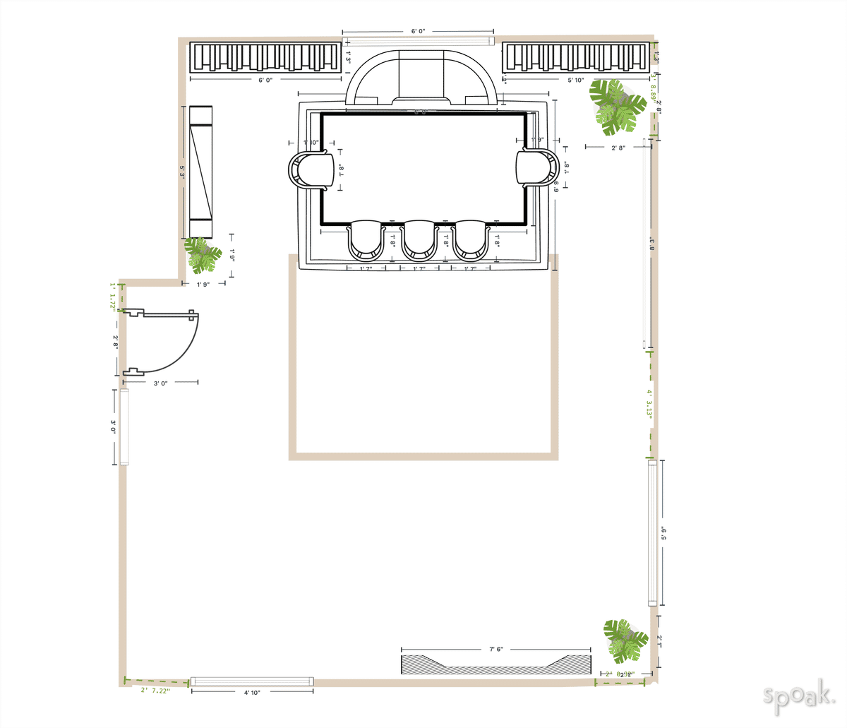 Family Room Layout designed by Kelly Gardner