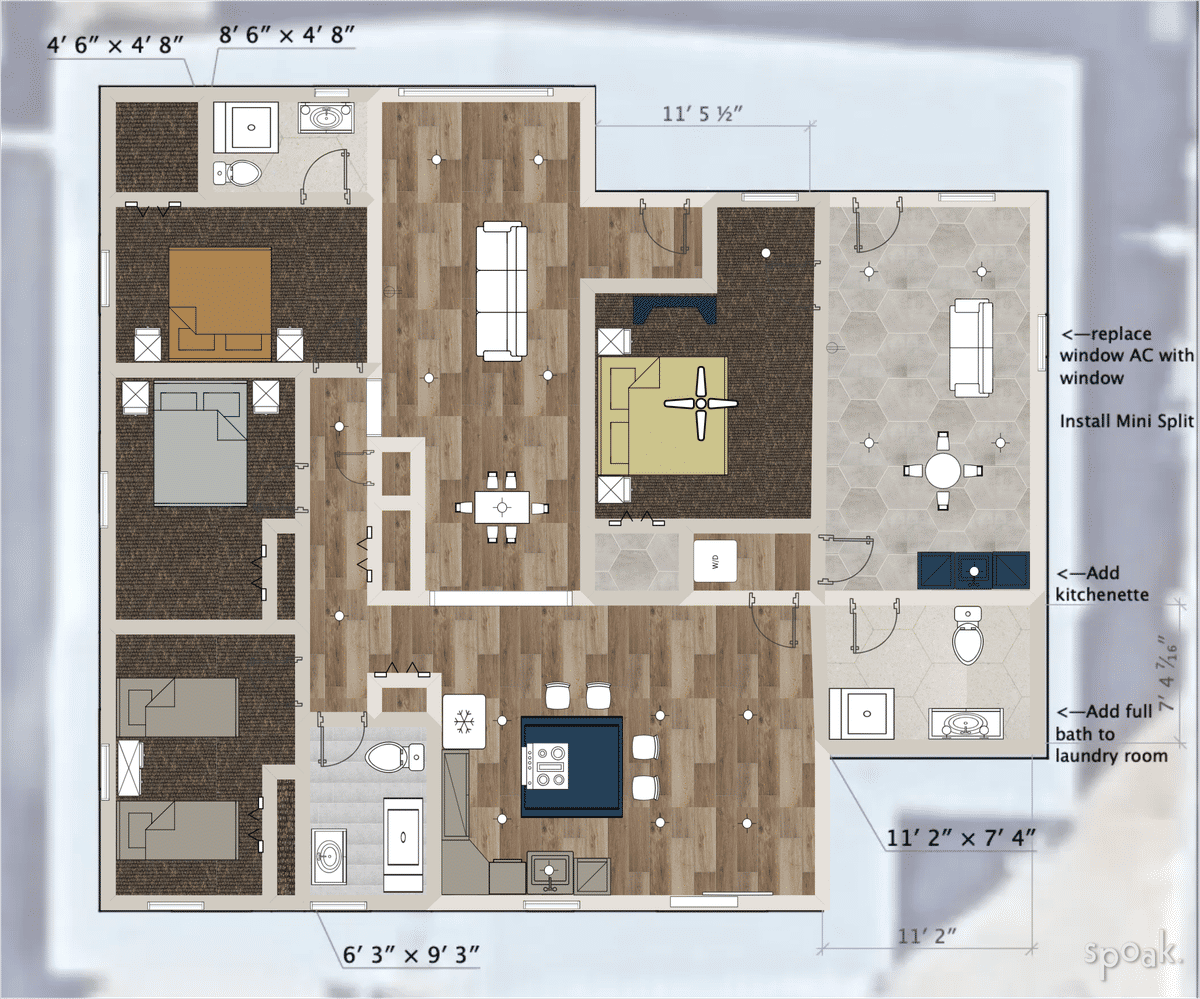 Three Bedroom House Plan designed by Ariel Hayes