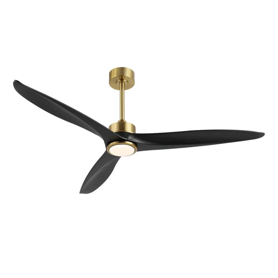 WINGBO 60 in. 3-Blade LED Black and Gold Ceiling Fan with Fan Control Parts and Light Kit Included WBCF-WY01-GB - The Home Depot added by Jessica DeMory