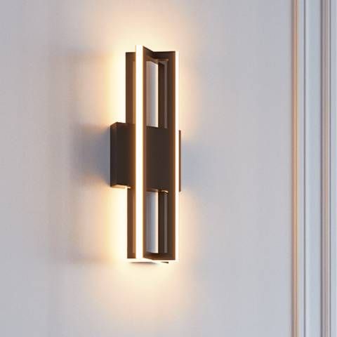 Cass 16" High Black Finish LED Modern Geometric Wall Sconce - #164M1 | Lamps Plus added by HELEN SALGADO