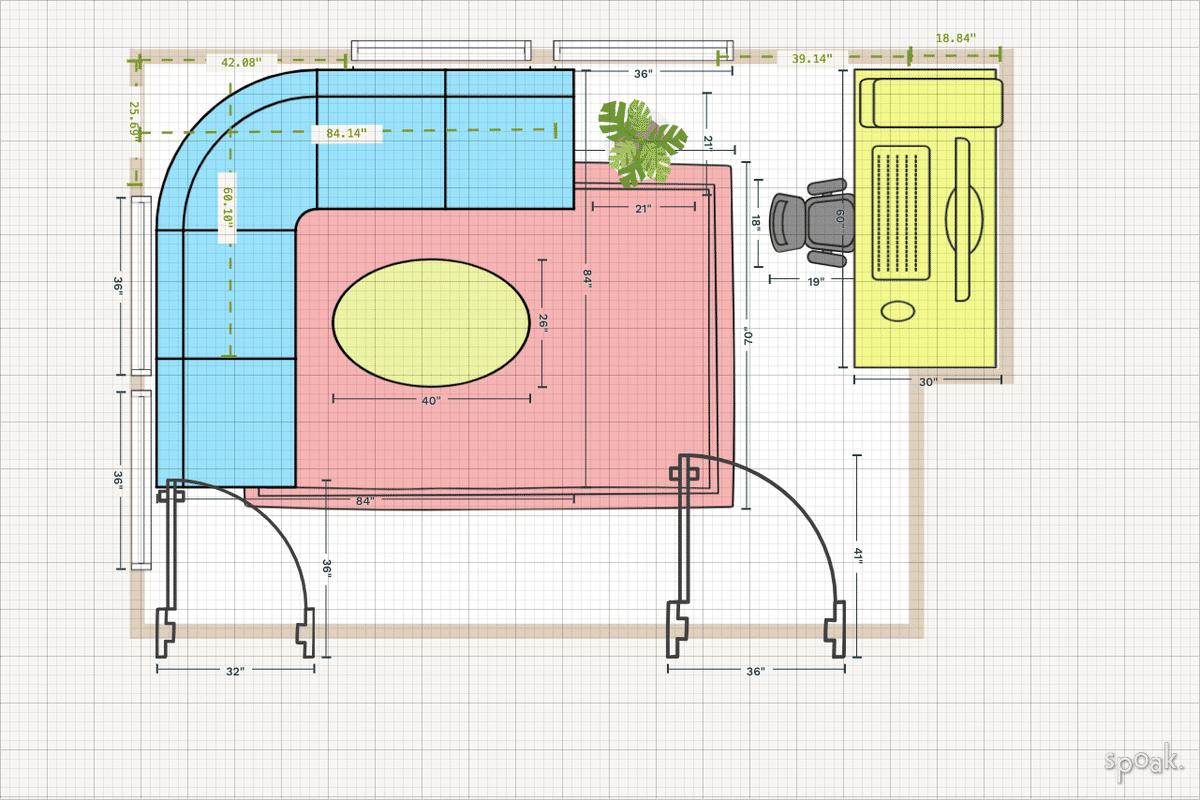 TV Room Plan designed by Rebekah Miel