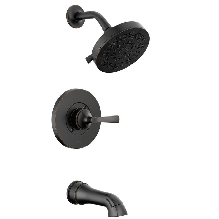 Delta Faryn Single-Handle 5-Spray Tub and Shower Faucet in Oil Rubbed Bronze (Valve Included) 144822-OB - The Home Depot added by Moriah Hawks