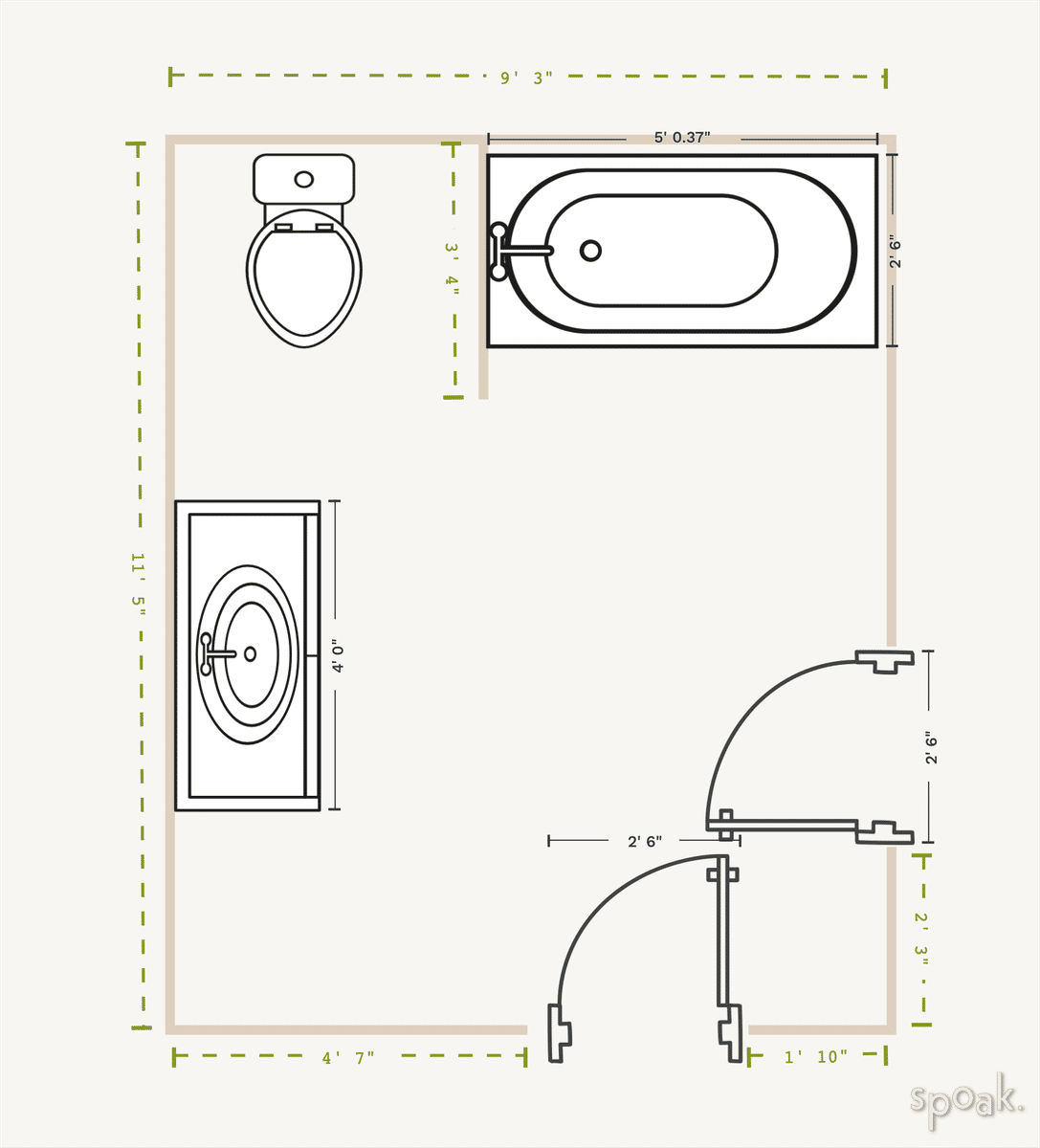Bathroom Layout designed by HELEN SALGADO