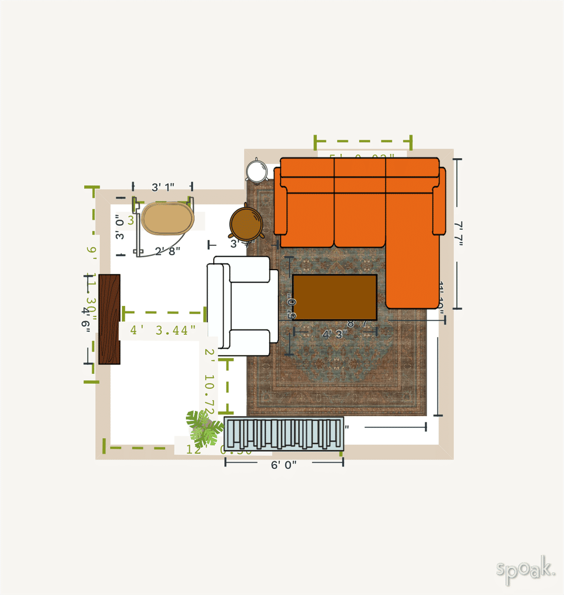 Medium TV Room Floor Plan designed by Tenley Childs
