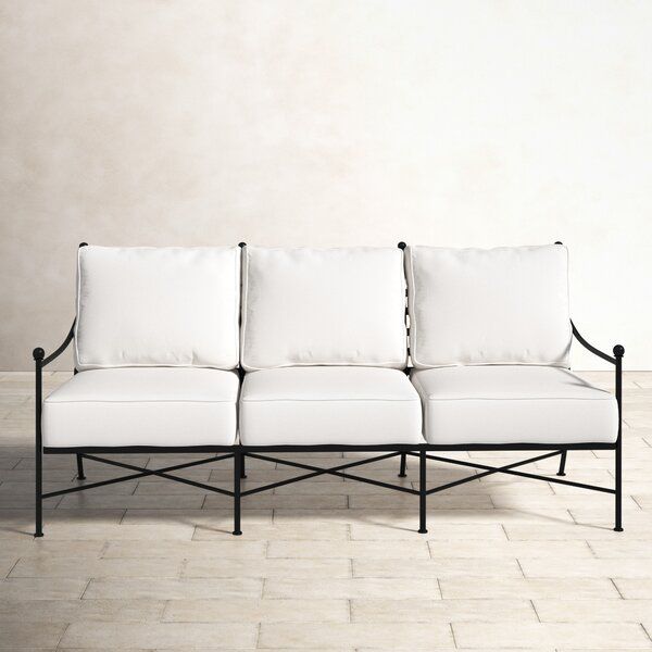 Lucier 76'' Metal Outdoor Sofa with Sunbrella Cushions added by Serena Finnerty
