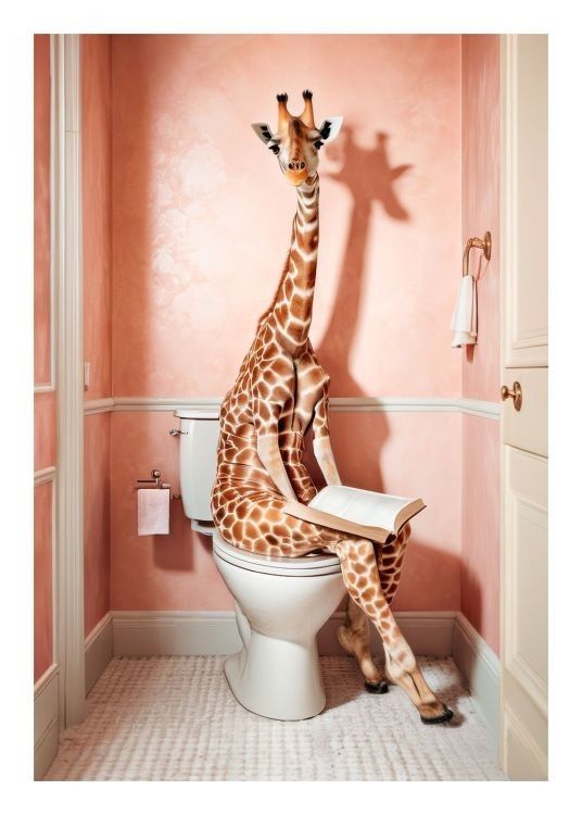 Giraffe Sitting on the Toilet Print added by dalia abuadas