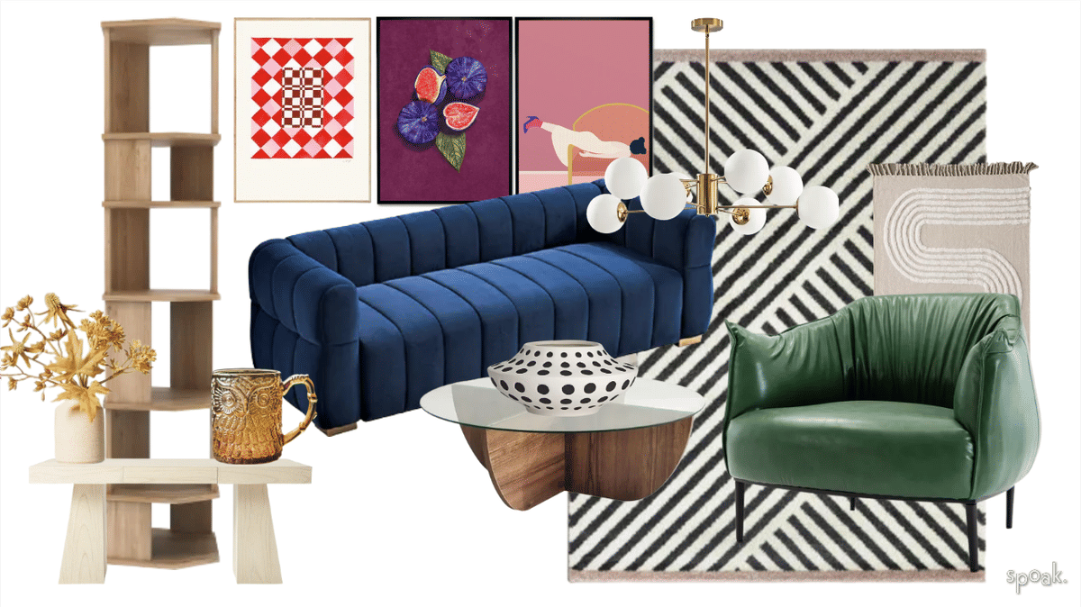Navy Kitchen + Living Room Ideas designed by Christopher Allen