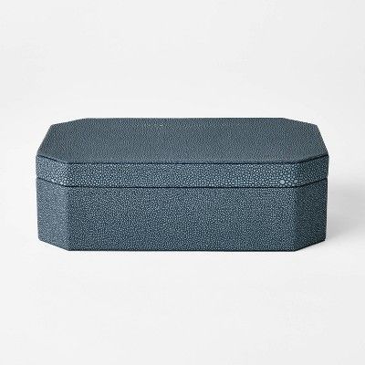 Large Faux Shagreen Box Blue - Threshold™ designed with Studio McGee added by Jamie Vierra