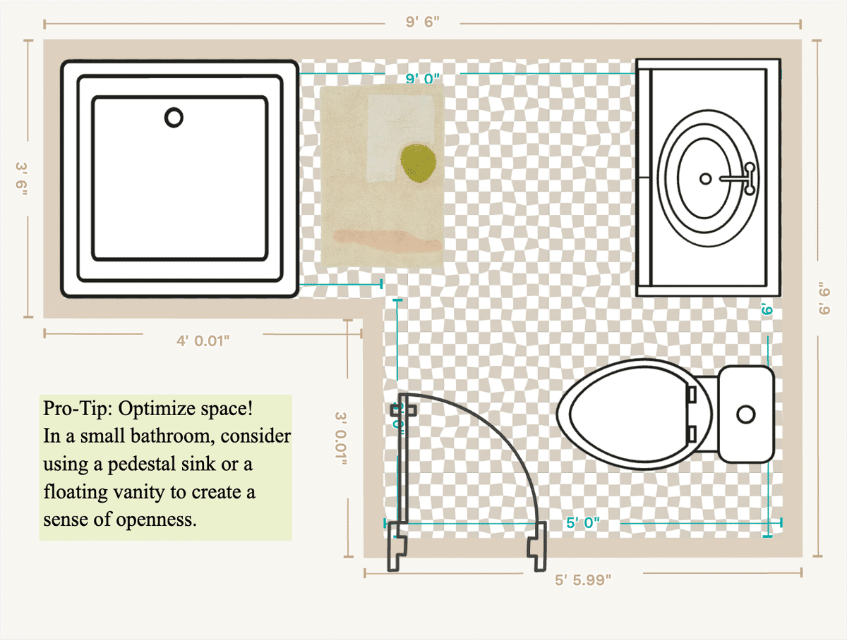 Half Bathroom Layout designed by Spoak 