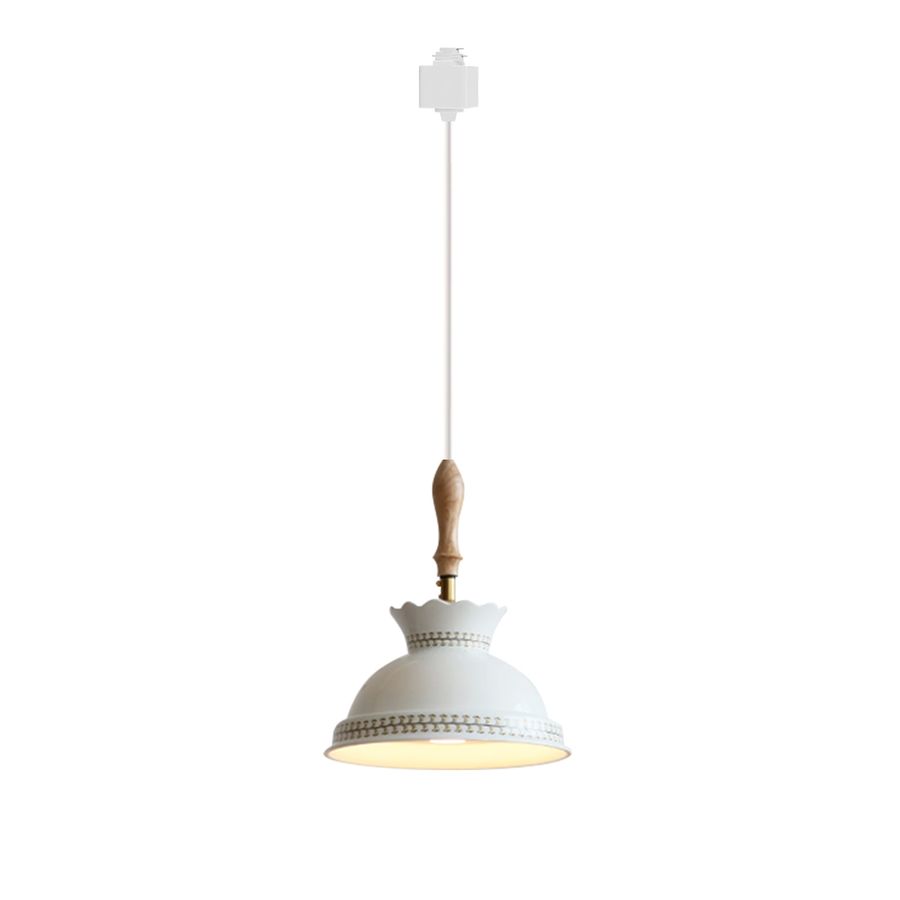 Kiven H-Type Track Lighting, 1-Light Modern Halo Track Pendant Light with CeramicLampshade, Track Light Pedant, Cord length 39.4", E26 Socket added by Stephanie Brown