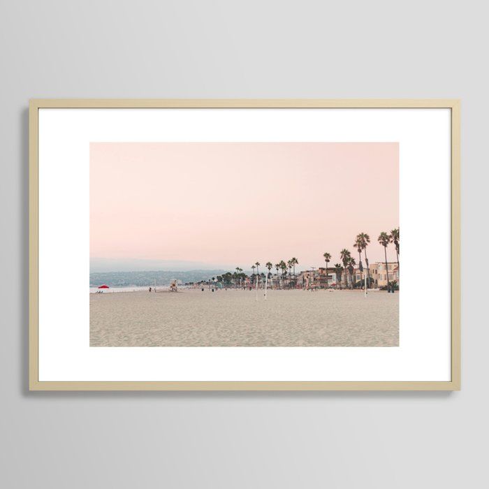 California Pink Beach Sunset Photography Framed Art Print by 527photo added by Natasha Antonioni