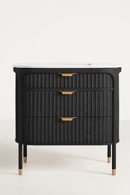 Isla Marble-Top Fluted Single Bathroom Vanity added by Jessica D'Itri Mares