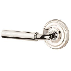 Brass Classic Hardware Collection - Double Dummy Left Handed Manning Door Lever With Regular Rose in Polished Nickel by Emtek Hardware added by Alta Projects