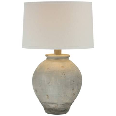 Ryker Concrete Stone Hydrocal Urn Table Lamp - #979P0 | Lamps Plus added by Emily Perdue