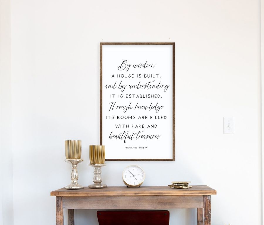 By Wisdom A House is Built Sign Proverbs 24:3-4 Scripture - Etsy added by Natalie Caddell