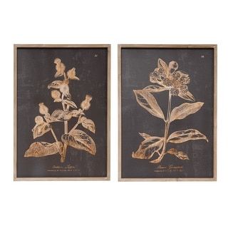 Wood Wall Décor with Botanical Print, Set 2 Styles - Bed Bath & Beyond - 34865992 added by Olivia Otte