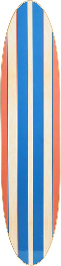 Creative Co-Op Coastal Decorative Surfboard Wall Décor for Living Room; Contemporary Red & Blue Stripes Overlaid On Natural Wood added by HELEN SALGADO