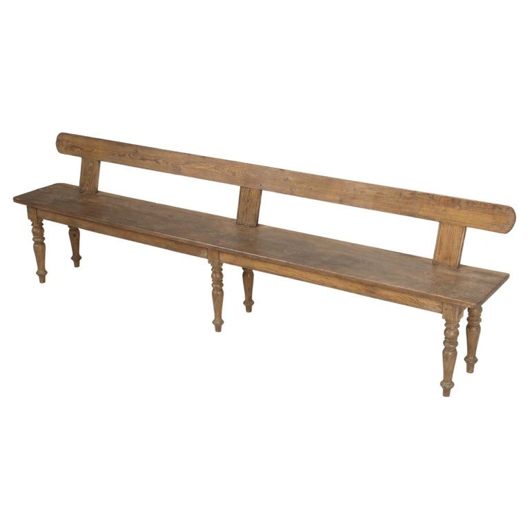 Antique English Oak Bench Comfortable Great Patina Original Finish Late 1800's added by Spoak Member