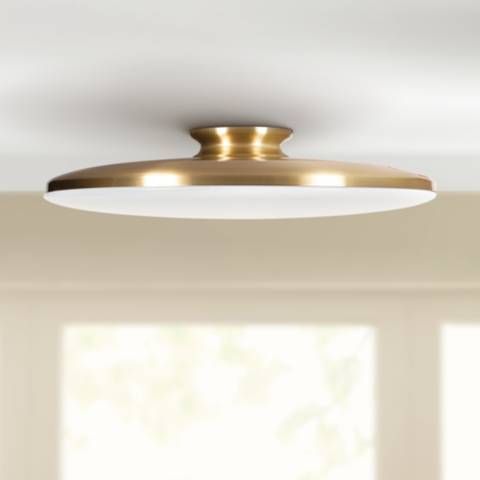 AFX Skye 19" Wide Round Satin Brass Modern LED Ceiling Light - #97R04 | Lamps Plus added by karen silveira