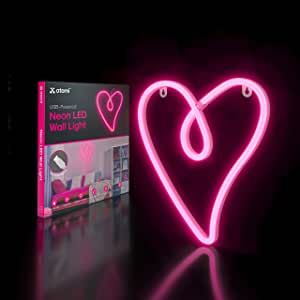 Atomi Smart Neon LED Light I Decorative Wall Art for Bedrooms, Bars & DIY Designs I USB Powered, 10 ft Cord - Pink Retro Heart added by jilian dee