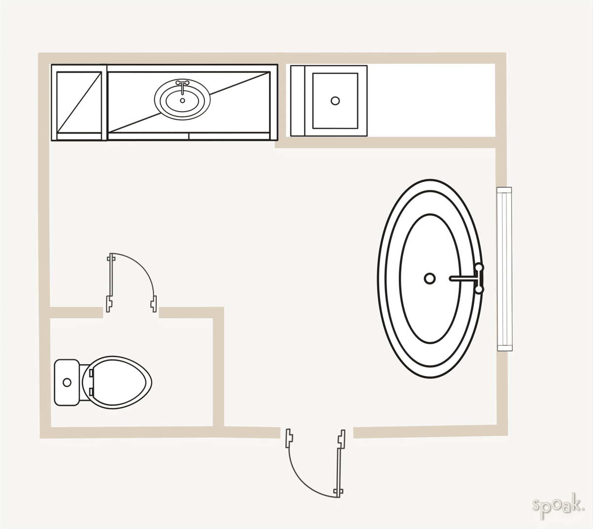 Bathroom Floor Plan designed by HELEN SALGADO