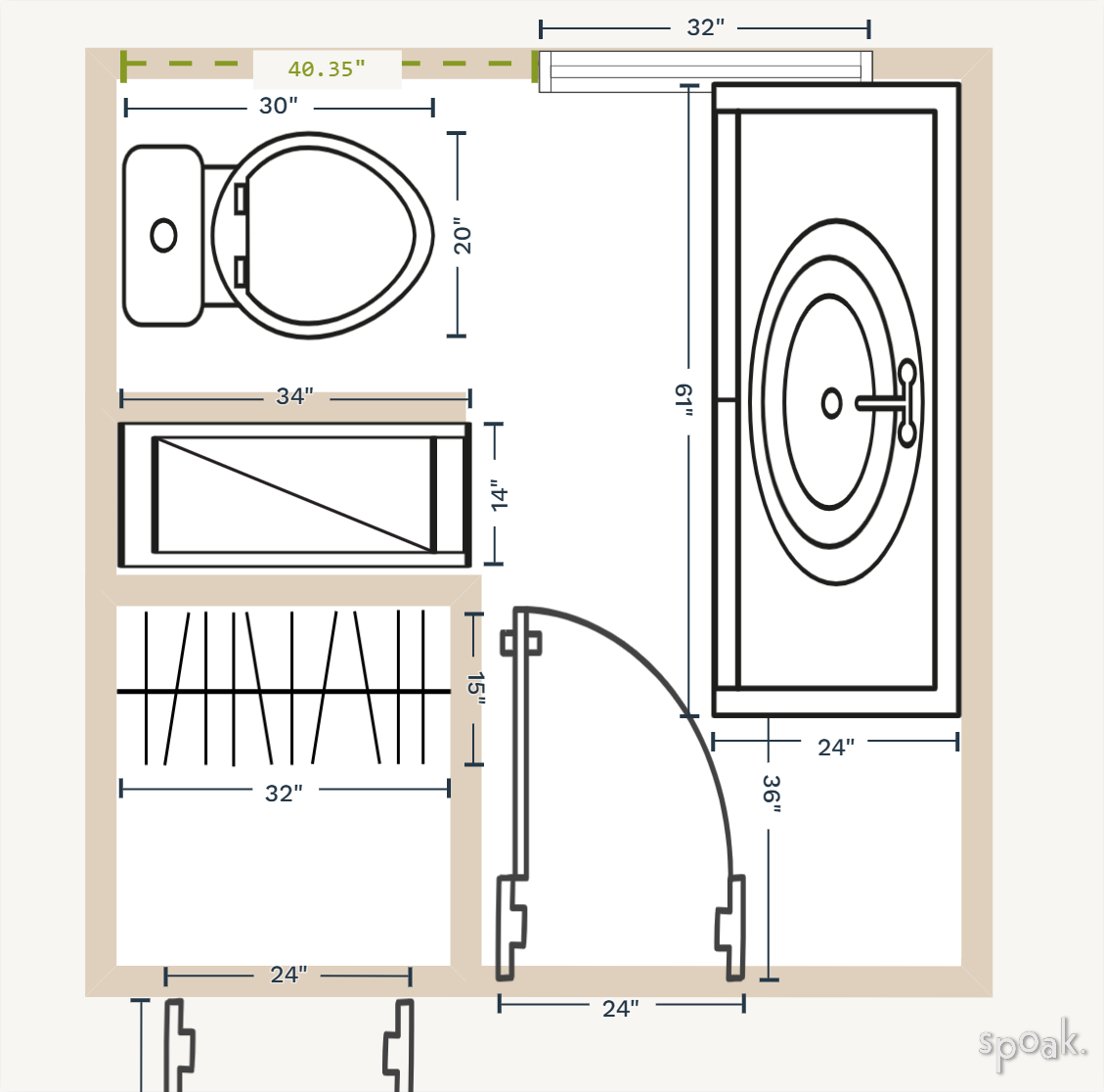 Bathroom Plan designed by Ramie Johnson