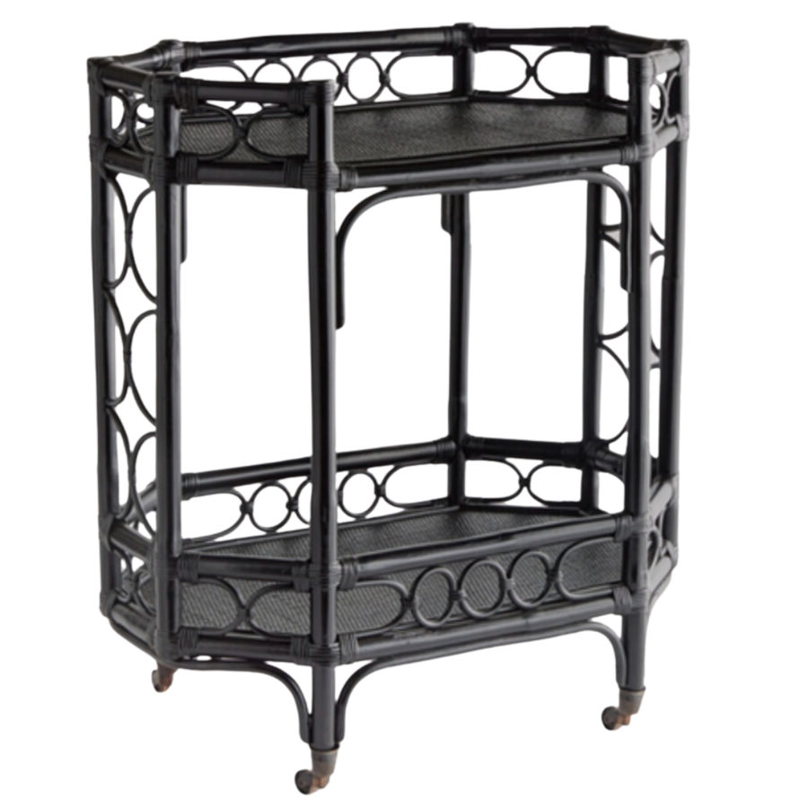 RATTAN GEOMETRIC BAR CART — Meg Braff Designs added by Paulina Canini